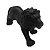 Estatua Leão Preto Enfeite de Porcelana Fosco 22 cm - Imagem 2