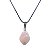 Colar com Pingente em Quartzo Rosa Natural Corrente 40 cm - Imagem 1