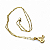 Colar Leão Signo do Zodíaco Pingente Dourado 30 cm - Imagem 2