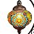 Abajur Lua Turco Mosaico Flor Vidro Colorido Bivolt 40 cm - Imagem 3
