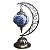 Abajur Lua Turco Mosaico Metal Colorido Azul e Branco 40 cm - Imagem 1