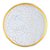 Bandeja Lavabo Sala em Vidro Craquelado Branco Dourado 15cm - Imagem 3