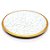 Bandeja Lavabo Sala em Vidro Craquelado Branco Dourado 15cm - Imagem 1