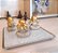 Bandeja Lavabo Sala Vidro Craquelado Branco e Dourado 15cm - Imagem 4
