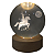 Bola de Cristal Luminária Unicórnio com Base  Madeira 8 cm - Imagem 1