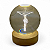 Bola de Cristal Luminárial Jesus Cristo e Base Madeira 8 cm - Imagem 2