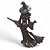 Estátua Bruxa Wicca com Vassoura em Resina Bronze 19 cm - Imagem 3
