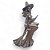 Estátua Bruxa Wicca com Vassoura em Resina Bronze 19 cm - Imagem 2