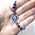 Pulseira Unisex Olho Grego Proteção e Sorte Ajustável Azul - Imagem 3