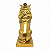Estatueta Leão Dourado Brilhante com Coroa de Resina 36 cm - Imagem 3
