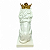 Estatueta Leão Branco Brilhante com Coroa de Resina 36 cm - Imagem 3