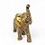 Estátueta Elefante Dourado com Detalhes Brilhantes 10 cm - Imagem 2