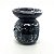 Rechô em Cerâmica Flores Perfumadas Porta Velas Preto 8cm - Imagem 3