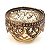 Castiçal Porta Velas Medieval em Vidro Vintage Dourado Gold - Imagem 2