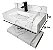 Pia em porcelanato 60x45 Branco Marmorizado - Imagem 5