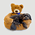 Cama de Pelúcia para Pets Urso Marrom com Laço Rosa - Imagem 3