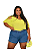 Short Curto de Elástico Jeans Plus Size - Imagem 1