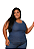 Blusa Jeans de Alça Larga Plus Size - Imagem 1
