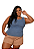 Blusa Jeans de Alça Larga Plus Size - Imagem 1