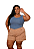 Blusa Jeans de Alça Larga Plus Size - Imagem 3