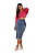 Saia Midi Botões Forrados Jeans Slim - Imagem 3