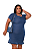 Vestido Jeans de Manga Plus Size - Imagem 1
