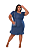 Vestido Jeans de Manga Plus Size - Imagem 3