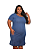 Vestido Jeans de Manga Plus Size - Imagem 1