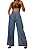 Calça Pantalona Jeans Slim - Imagem 1