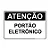 Placa Atenção, Portão Eletrônico 30x20 cm ACM 3 mm - Imagem 1