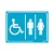 Placa Banheiro de Deficiente Físico Unisex 20x15 cm ACM 3 mm - Imagem 1