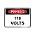 Placa Perigo, 110 Volts - 20x15 cm ACM 3 mm - Imagem 1