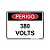 Placa Perigo, 380 Volts - 20x15 cm ACM 3 mm - Imagem 1