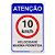 Placa Atenção Velocidade Máxima Permitida 10km/h 30 x 20 cm ACM 3 mm - Imagem 1