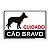 Placa Cuidado, Cão Bravo - 30x20 cm ACM 3 mm - Imagem 1