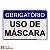 Placa Obrigatório - Uso de mascara no local - 30 x 20 cm ACM 3 mm - Imagem 1