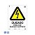 Placa de PVC - A5 Cuidado risco de choque elétrico - 15 x 20 cm - Imagem 1