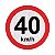 Placa velocidade máxima permitida 40km/h - R-19 - Imagem 1