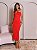 VESTIDO VERMELHO MIDI FENDA FRONTAL - Imagem 1