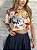 T-SHIRT CROPPED FLORAL MAJESTOSO - Imagem 1