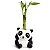 Vasinho Panda Sentado com Bambu da Sorte (3 Hastes) - Imagem 1