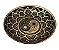 Incensário Redondo Yin Yang Preto e Dourado em Vidro (13cm) - Imagem 1