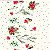 Tecido Tricoline Coleção Natal - Barrado Poinsetta com Pássaro - Imagem 1