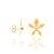 Brinco flor banhado a ouro 18k com zircônias 525534 - Imagem 2