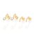 Kit Rommanel Brinco Meia Argola com Zircônias Ouro 18K - Imagem 1