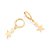 Brinco Rommanel Argola com Estrelas Ouro 18K - Imagem 2