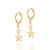 Brinco Rommanel Argola com Estrelas Ouro 18K - Imagem 1