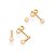 Kit Rommanel Brinco Palito com Esferas Ouro 18K - Imagem 1