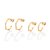 Kit Rommanel Brinco Meia Argola Angular Ouro 18K - Imagem 1