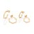 Kit Rommanel Brinco Meia Argola Angular Ouro 18K - Imagem 2